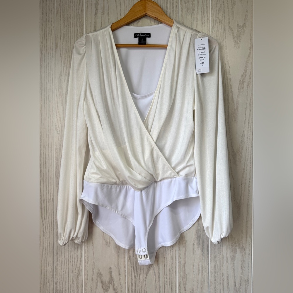 Prelude Draped Surplice Bodysuit
Size Large NWT